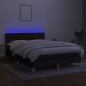 vidaXL Boxspringbett mit Matratze & LED Schwarz 140x200 cm Stoff vidaXL Boxspringbett mit Matratze & LED Schwarz 140x200 cm Stoff