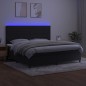 vidaXL Boxspringbett mit Matratze & LED Schwarz 200x200 cm Samt vidaXL Boxspringbett mit Matratze & LED Schwarz 200x200 cm Samt