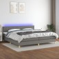 vidaXL Boxspringbett mit Matratze & LED Dunkelgrau 200x200 cm Stoff vidaXL Boxspringbett mit Matratze & LED Dunkelgrau 200x200 cm Stoff