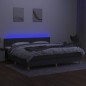 vidaXL Boxspringbett mit Matratze & LED Dunkelgrau 200x200 cm Stoff vidaXL Boxspringbett mit Matratze & LED Dunkelgrau 200x200 cm Stoff