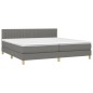 vidaXL Boxspringbett mit Matratze & LED Dunkelgrau 200x200 cm Stoff vidaXL Boxspringbett mit Matratze & LED Dunkelgrau 200x200 cm Stoff
