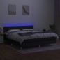 vidaXL Boxspringbett mit Matratze & LED Schwarz 160x200 cm Stoff vidaXL Boxspringbett mit Matratze & LED Schwarz 160x200 cm Stoff