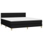 vidaXL Boxspringbett mit Matratze & LED Schwarz 160x200 cm Stoff vidaXL Boxspringbett mit Matratze & LED Schwarz 160x200 cm Stoff