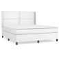 vidaXL Boxspringbett mit Matratze Weiß 160x200 cm Kunstleder vidaXL Boxspringbett mit Matratze Weiß 160x200 cm Kunstleder