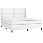 vidaXL Boxspringbett mit Matratze Weiß 160x200 cm Kunstleder vidaXL Boxspringbett mit Matratze Weiß 160x200 cm Kunstleder
