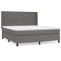 vidaXL Boxspringbett mit Matratze Grau 180x200 cm Kunstleder vidaXL Boxspringbett mit Matratze Grau 180x200 cm Kunstleder