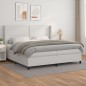 vidaXL Boxspringbett mit Matratze Weiß 200x200 cm Kunstleder vidaXL Boxspringbett mit Matratze Weiß 200x200 cm Kunstleder