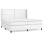 vidaXL Boxspringbett mit Matratze Weiß 200x200 cm Kunstleder vidaXL Boxspringbett mit Matratze Weiß 200x200 cm Kunstleder