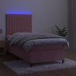 vidaXL Boxspringbett mit Matratze & LED Rosa 100x200 cm Samt vidaXL Boxspringbett mit Matratze & LED Rosa 100x200 cm Samt