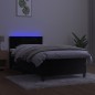 vidaXL Boxspringbett mit Matratze & LED Schwarz 90x200 cm Samt vidaXL Boxspringbett mit Matratze & LED Schwarz 90x200 cm Samt