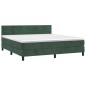 vidaXL Boxspringbett mit Matratze & LED Dunkelgrün 160x200 cm Samt vidaXL Boxspringbett mit Matratze & LED Dunkelgrün 160x200 cm Samt