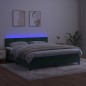 vidaXL Boxspringbett mit Matratze & LED Dunkelgrün 160x200 cm Samt vidaXL Boxspringbett mit Matratze & LED Dunkelgrün 160x200 cm Samt