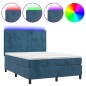 vidaXL Boxspringbett mit Matratze & LED Dunkelblau 140x200 cm Samt vidaXL Boxspringbett mit Matratze & LED Dunkelblau 140x200 cm Samt