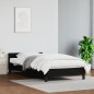 Bettgestell mit Kopfteil Schwarz 90x190 cm Kunstleder Bettgestell mit Kopfteil Schwarz 90x190 cm Kunstleder