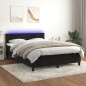 vidaXL Boxspringbett mit Matratze & LED Schwarz 140x190 cm Samt vidaXL Boxspringbett mit Matratze & LED Schwarz 140x190 cm Samt