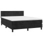 vidaXL Boxspringbett mit Matratze & LED Schwarz 140x190 cm Samt vidaXL Boxspringbett mit Matratze & LED Schwarz 140x190 cm Samt