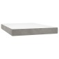 vidaXL Boxspringbett mit Matratze & LED Hellgrau 140x190 cm Samt vidaXL Boxspringbett mit Matratze & LED Hellgrau 140x190 cm Samt