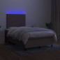 vidaXL Boxspringbett mit Matratze & LED Taupe 120x200 cm Stoff vidaXL Boxspringbett mit Matratze & LED Taupe 120x200 cm Stoff