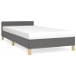 vidaXL Bettgestell mit Kopfteil Dunkelgrau 90x200 cm Stoff vidaXL Bettgestell mit Kopfteil Dunkelgrau 90x200 cm Stoff