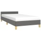 vidaXL Bettgestell mit Kopfteil Dunkelgrau 90x200 cm Stoff vidaXL Bettgestell mit Kopfteil Dunkelgrau 90x200 cm Stoff