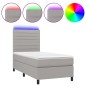 vidaXL Boxspringbett mit Matratze & LED Hellgrau 100x200 cm Stoff vidaXL Boxspringbett mit Matratze & LED Hellgrau 100x200 cm Stoff