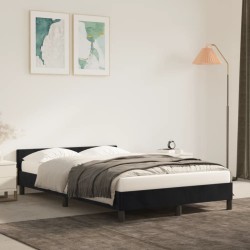 Bettgestell mit Kopfteil Schwarz 120x200 cm Samt