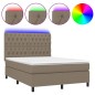 vidaXL Boxspringbett mit Matratze & LED Taupe 140x200 cm Stoff vidaXL Boxspringbett mit Matratze & LED Taupe 140x200 cm Stoff