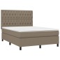 vidaXL Boxspringbett mit Matratze & LED Taupe 140x200 cm Stoff vidaXL Boxspringbett mit Matratze & LED Taupe 140x200 cm Stoff