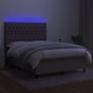 vidaXL Boxspringbett mit Matratze & LED Taupe 140x200 cm Stoff vidaXL Boxspringbett mit Matratze & LED Taupe 140x200 cm Stoff