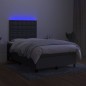 vidaXL Boxspringbett mit Matratze & LED Dunkelgrau 120x200 cm Stoff vidaXL Boxspringbett mit Matratze & LED Dunkelgrau 120x200 cm Stoff