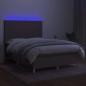 vidaXL Boxspringbett mit Matratze & LED Taupe 140x190 cm Stoff vidaXL Boxspringbett mit Matratze & LED Taupe 140x190 cm Stoff