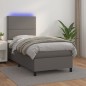 vidaXL Boxspringbett mit Matratze & LED Grau 80x200 cm Kunstleder vidaXL Boxspringbett mit Matratze & LED Grau 80x200 cm Kunstleder