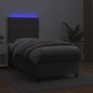 vidaXL Boxspringbett mit Matratze & LED Grau 80x200 cm Kunstleder vidaXL Boxspringbett mit Matratze & LED Grau 80x200 cm Kunstleder