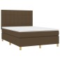 vidaXL Boxspringbett mit Matratze & LED Dunkelbraun 140x190 cm Stoff vidaXL Boxspringbett mit Matratze & LED Dunkelbraun 140x190 cm Stoff