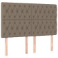 vidaXL Boxspringbett mit Matratze & LED Taupe 140x190 cm Stoff vidaXL Boxspringbett mit Matratze & LED Taupe 140x190 cm Stoff