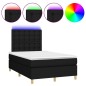 vidaXL Boxspringbett mit Matratze & LED Schwarz 120x200 cm Stoff vidaXL Boxspringbett mit Matratze & LED Schwarz 120x200 cm Stoff