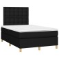 vidaXL Boxspringbett mit Matratze & LED Schwarz 120x200 cm Stoff vidaXL Boxspringbett mit Matratze & LED Schwarz 120x200 cm Stoff