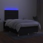 vidaXL Boxspringbett mit Matratze & LED Schwarz 120x200 cm Stoff vidaXL Boxspringbett mit Matratze & LED Schwarz 120x200 cm Stoff