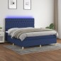 vidaXL Boxspringbett mit Matratze & LED Blau 180x200 cm Stoff vidaXL Boxspringbett mit Matratze & LED Blau 180x200 cm Stoff