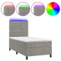 vidaXL Boxspringbett mit Matratze & LED Hellgrau 90x190 cm Samt vidaXL Boxspringbett mit Matratze & LED Hellgrau 90x190 cm Samt