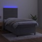 vidaXL Boxspringbett mit Matratze & LED Hellgrau 90x190 cm Samt vidaXL Boxspringbett mit Matratze & LED Hellgrau 90x190 cm Samt