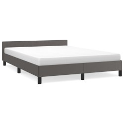vidaXL Bettgestell mit Kopfteil Grau 140x200 cm Kunstleder
