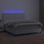 vidaXL Boxspringbett mit Matratze & LED Weiß 180x200 cm Kunstleder vidaXL Boxspringbett mit Matratze & LED Weiß 180x200 cm Kunstleder