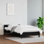 Bettgestell mit Kopfteil Schwarz 100x200 cm Kunstleder Bettgestell mit Kopfteil Schwarz 100x200 cm Kunstleder