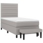 vidaXL Boxspringbett mit Matratze Hellgrau 100x200 cm Stoff vidaXL Boxspringbett mit Matratze Hellgrau 100x200 cm Stoff