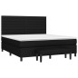 vidaXL Boxspringbett mit Matratze Schwarz 160x200 cm Stoff vidaXL Boxspringbett mit Matratze Schwarz 160x200 cm Stoff