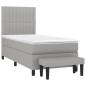 vidaXL Boxspringbett mit Matratze Hellgrau 80x200 cm Stoff vidaXL Boxspringbett mit Matratze Hellgrau 80x200 cm Stoff