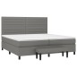 vidaXL Boxspringbett mit Matratze Dunkelgrau 200x200 cm Stoff vidaXL Boxspringbett mit Matratze Dunkelgrau 200x200 cm Stoff