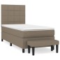 vidaXL Boxspringbett mit Matratze Taupe 90x200 cm Stoff vidaXL Boxspringbett mit Matratze Taupe 90x200 cm Stoff