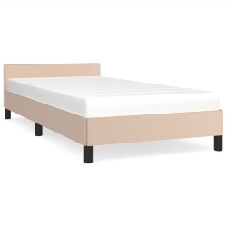 vidaXL Bettgestell mit Kopfteil Cappuccino-Braun 90x200 cm Kunstleder